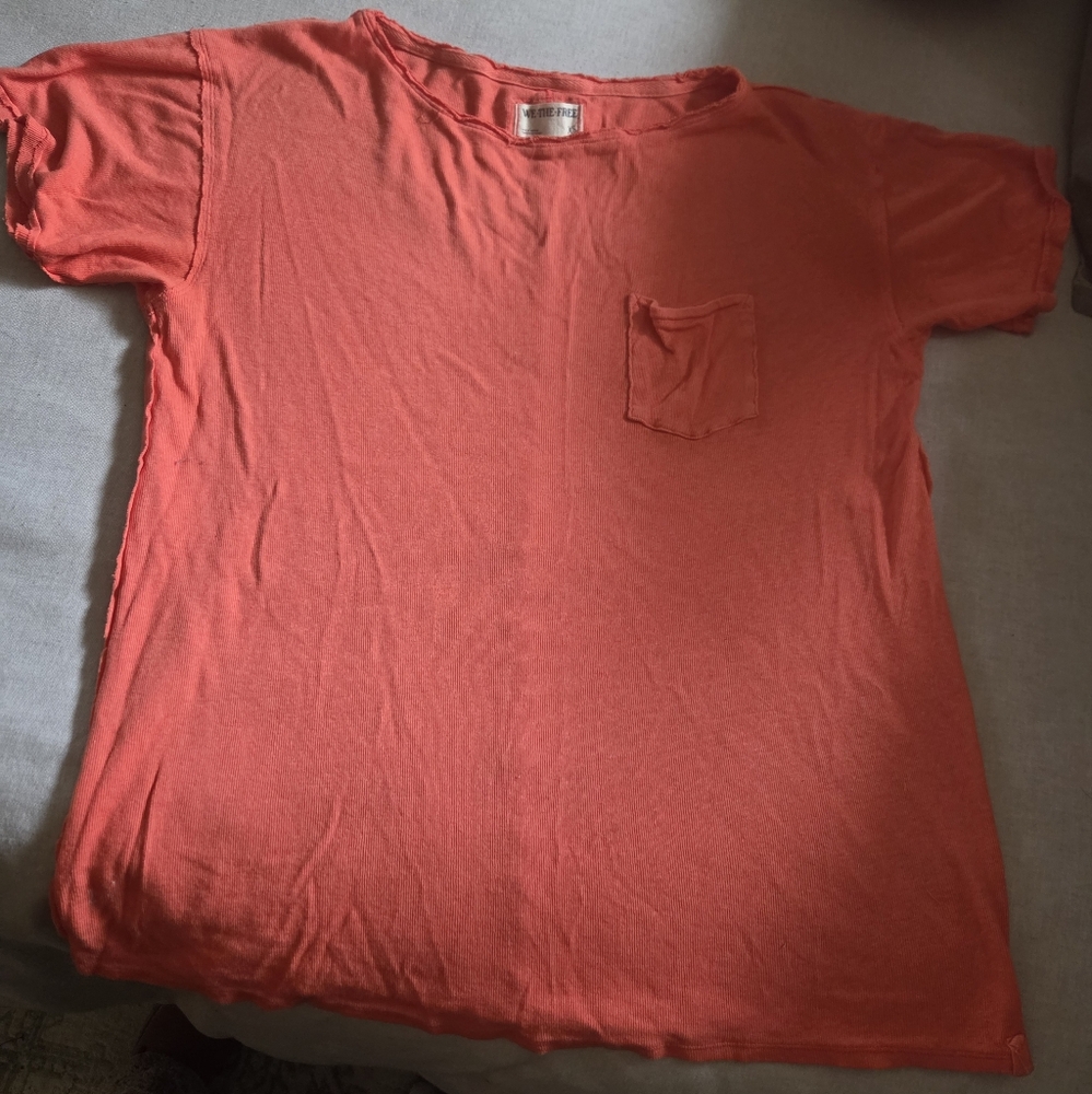 Free People Pink Short Sleeve Tee